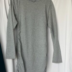 Madden Girl Light Gray Knit V-Neck Dress